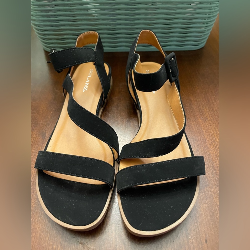 NWOT Solanz Sydney Espadrille Sandals, Black SZ 9